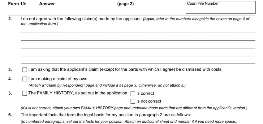 Form 10: Answer conclusion process clarified (step 3)