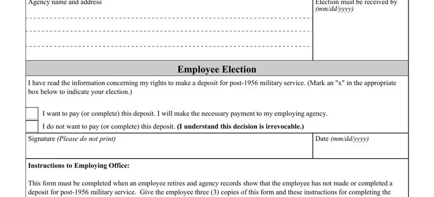 Election must be received by, This form must be completed when, and Date mmddyyyy of Opm Form 1515