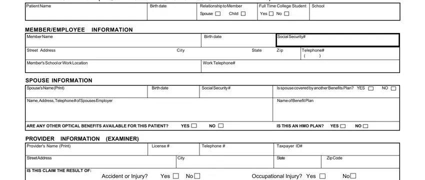 Learn how to complete csa optical form stage 1