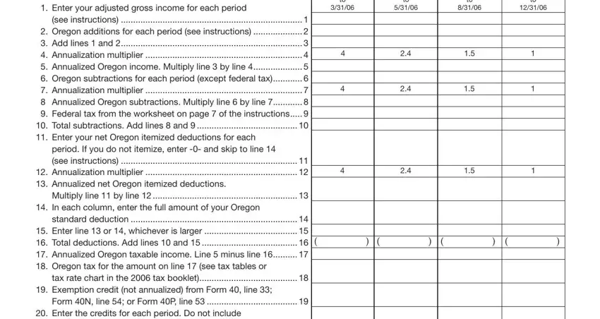 Filling out section 3 of Oregon Form 10