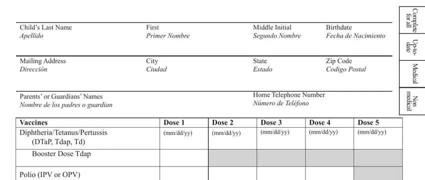 Step number 1 in submitting oregon immunization records