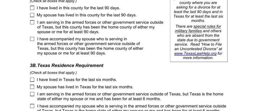Step no. 3 of completing original petition for divorce pdf
