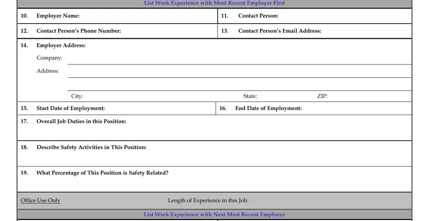Step no. 3 in completing osha prerequisite verification form