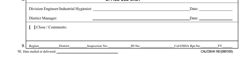 Completing section 3 of form signed statement
