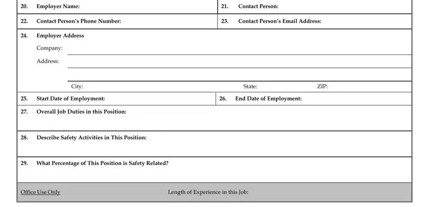 Filling out segment 4 of osha prerequisite verification form