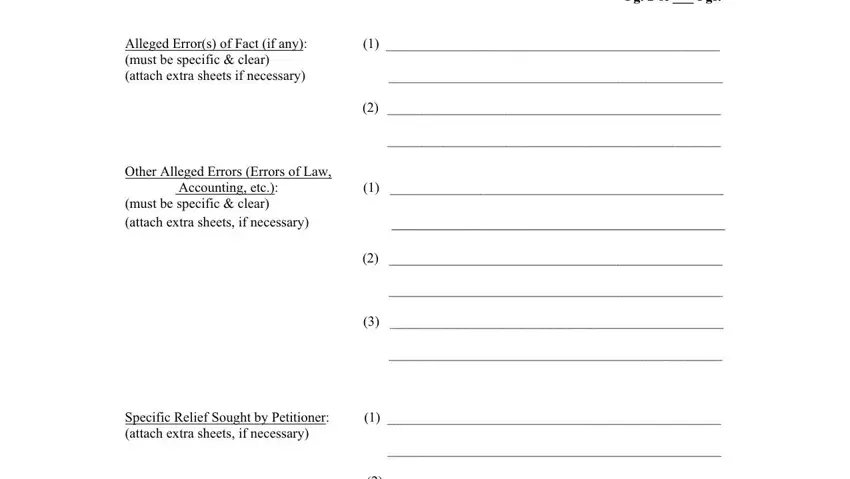 must be specific  clear attach, Accounting etc, and Alleged Errors of Fact if any of Ota Form 1