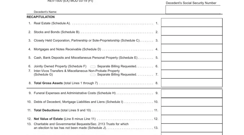 Filling out section 3 of pa 1500