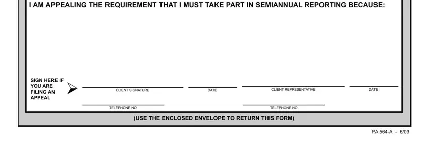 Filling in section 4 in pa 564 pdf