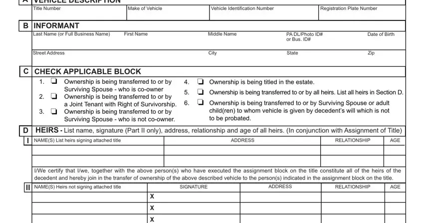 Part # 1 in submitting pa mv 39 form