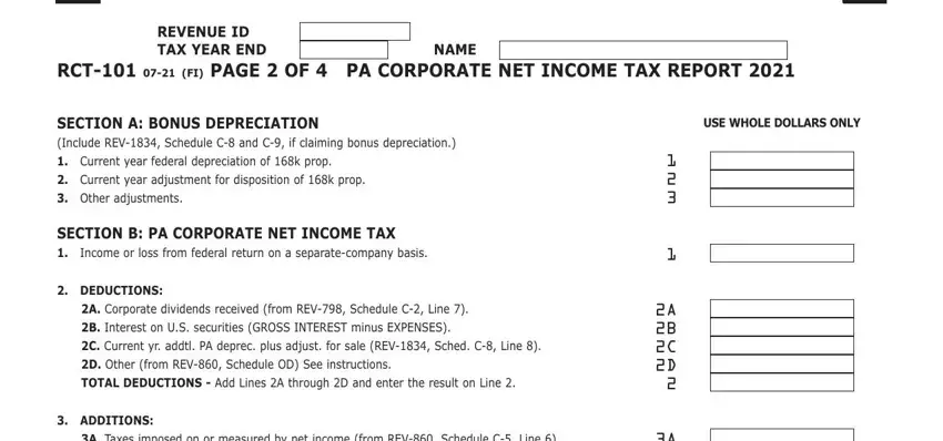 Part no. 3 for filling in Pa Rct 101 Form