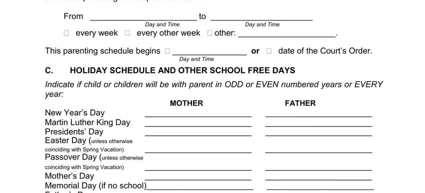 Part no. 4 of submitting parenting plan
