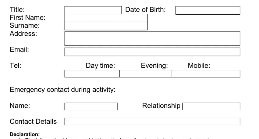 Part # 4 for submitting personal training par q form