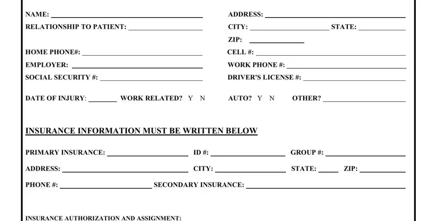 Part # 2 in filling out patient demographics template