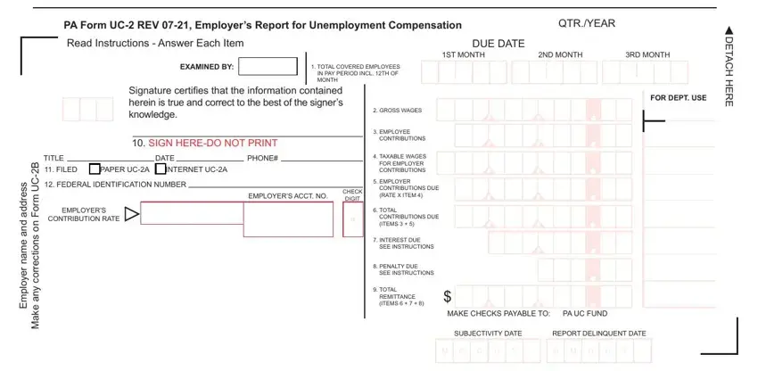 Part no. 1 for filling out pa uc 2