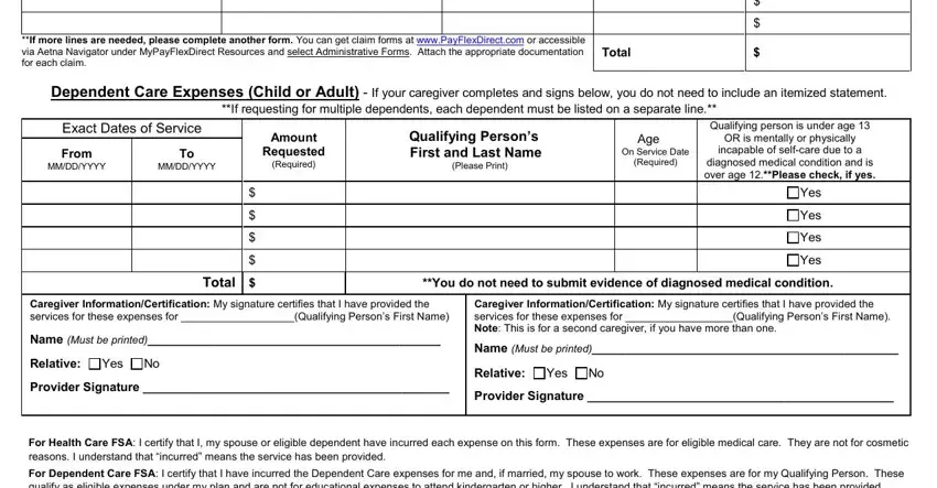 Filling out section 2 of FSA