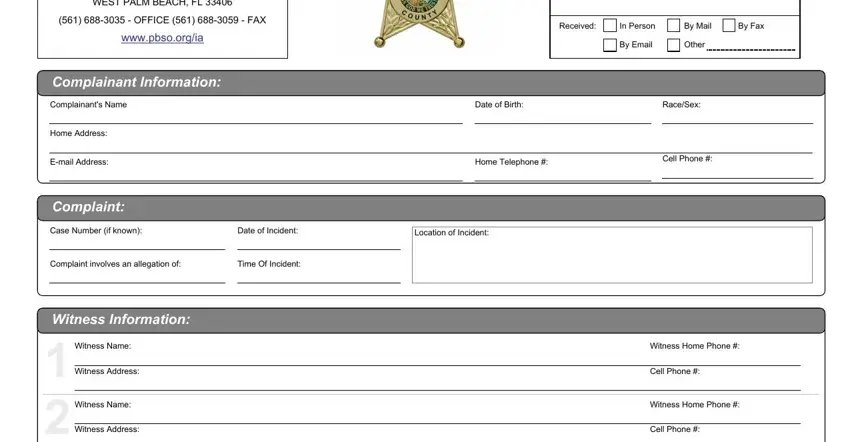 Part no. 1 for filling out pbso employee printable
