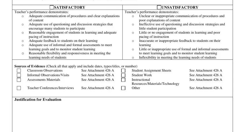Filling out section 4 of pde forms 426 form