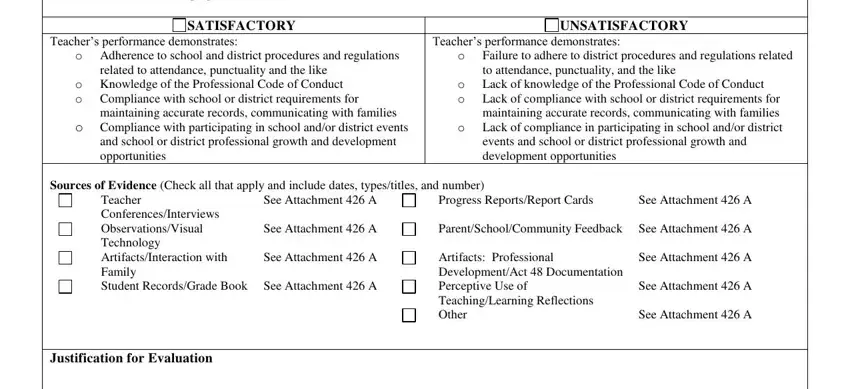 Part no. 5 in filling out pde forms 426 form