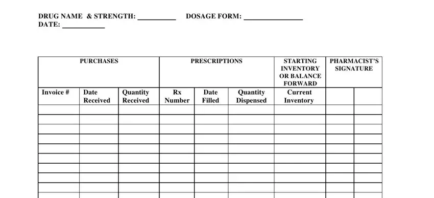 Part number 1 of filling out perpetual inventory form