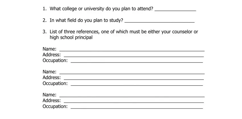 Part no. 2 for filling out pete scholarship henry