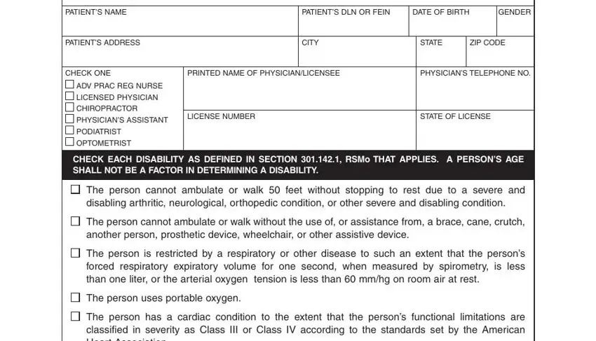 Completing section 1 of missouri form 1776