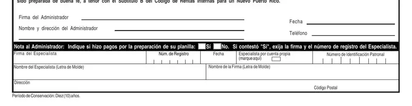 Período de Conservación Diez  años, Especialista por cuenta propia, and Nombre del Especialista Letra de in relicto planilla