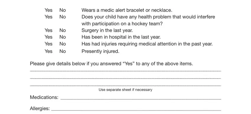 Step # 4 in filling in canada hockey sheet