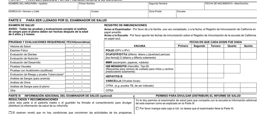 Best ways to fill in y chdp portion 3