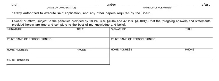 Filling out part 5 in special occasion permit pa cost
