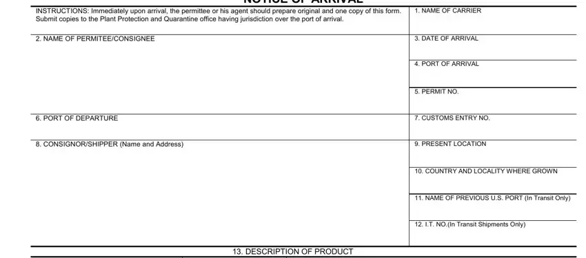 usda notice of arrival conclusion process outlined (step 1)