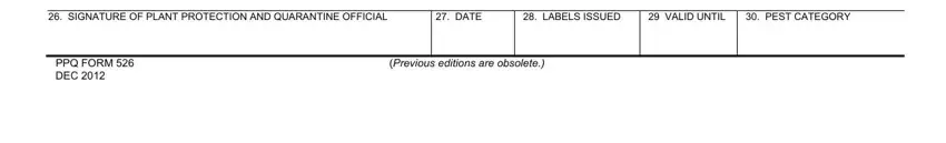 Completing section 3 in 526 form weeds