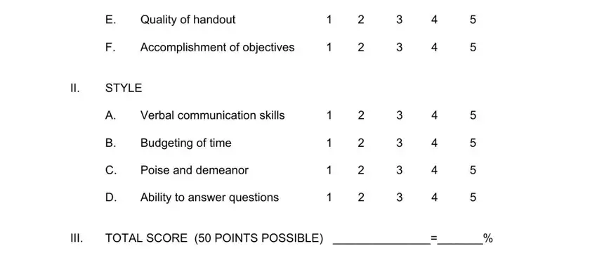 Part # 2 of completing presentation evaluation for students