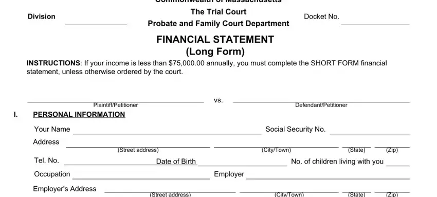 Tips on how to fill in massachusetts trial statement stage 1