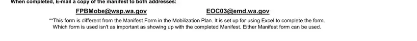 Filling in segment 1 of mobilization plan for construction project sample