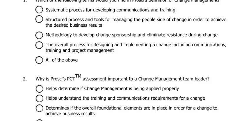 get the prosci certification exam questions form conclusion process clarified (stage 1)