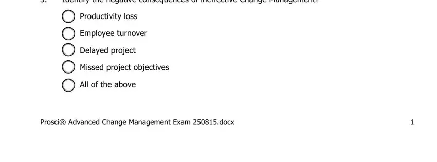 get the prosci certification exam questions form completion process explained (portion 2)