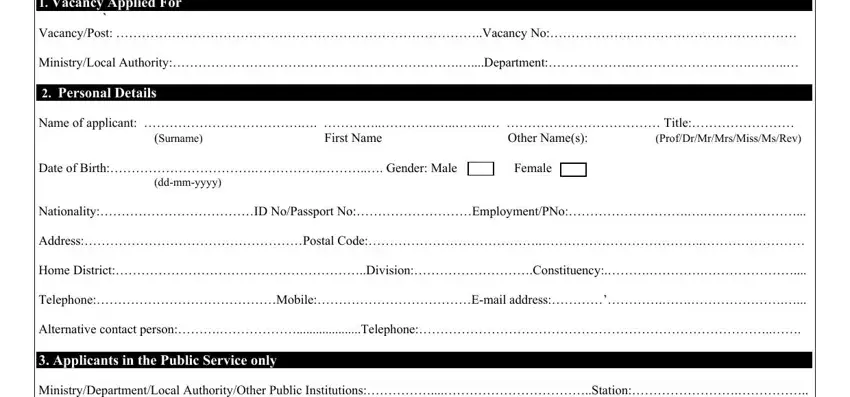 Completing section 1 in public service commission application form 2020 pdf