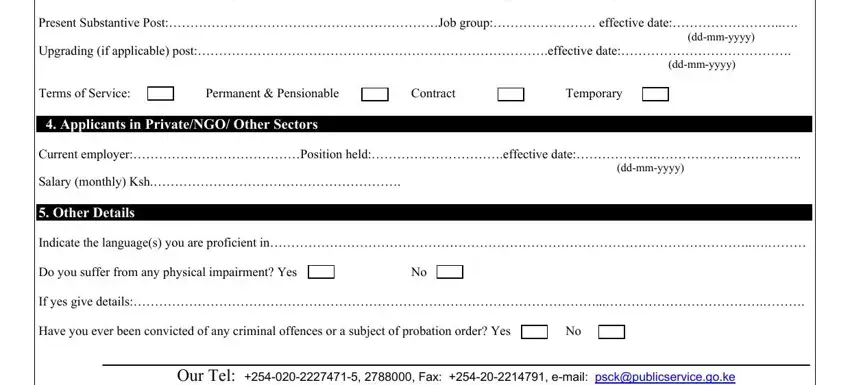 Part # 2 in filling in public service commission application form 2020 pdf