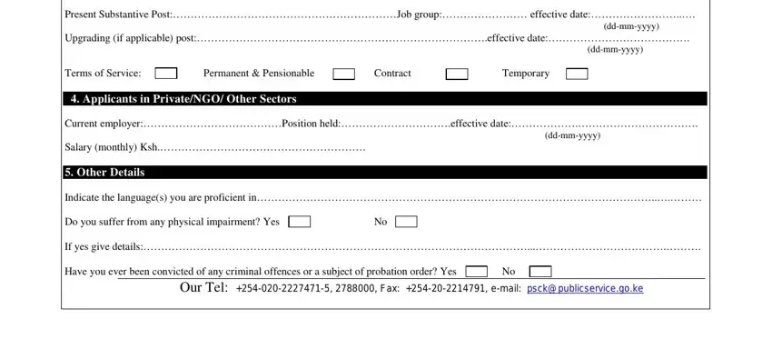 Filling in segment 2 of how to fill psc 2 form