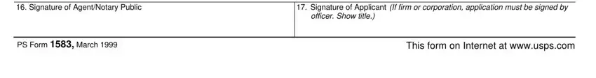 PS Form  March, This form on Internet at wwwuspscom, and Signature of Applicant If firm or of ps 1583