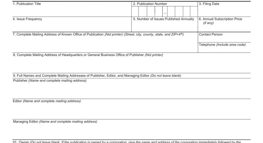 Step # 1 of submitting ps 3526 usps form