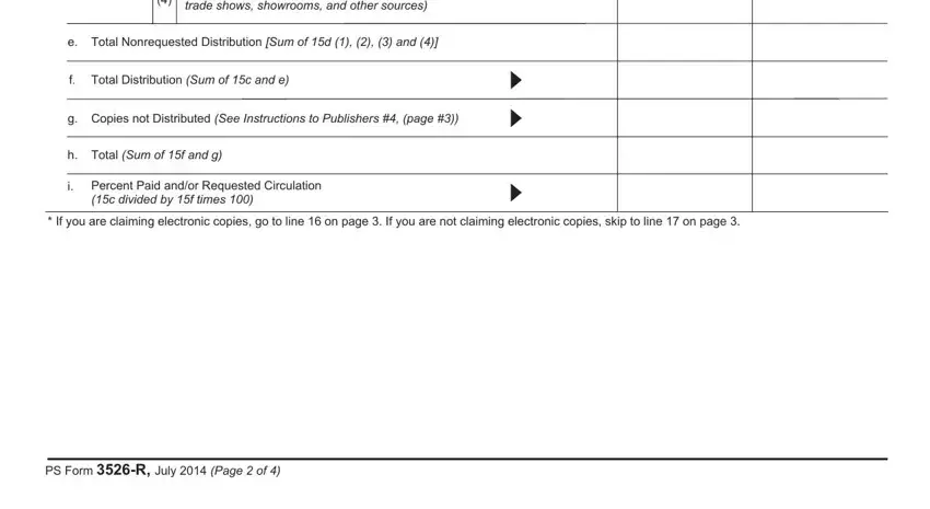 Step number 5 in completing ps 3526 usps form