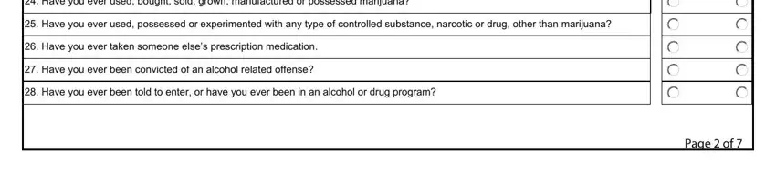 Writing section 5 in personnel security cnrc form