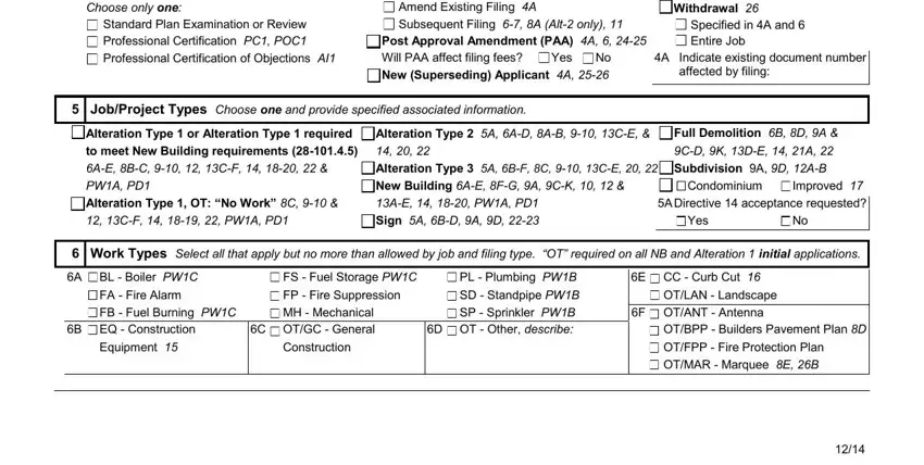 Alteration Type  or Alteration, PWA PD Alteration Type  OT No Work, and Alteration Type  A AD AB  CE inside pw1 forms