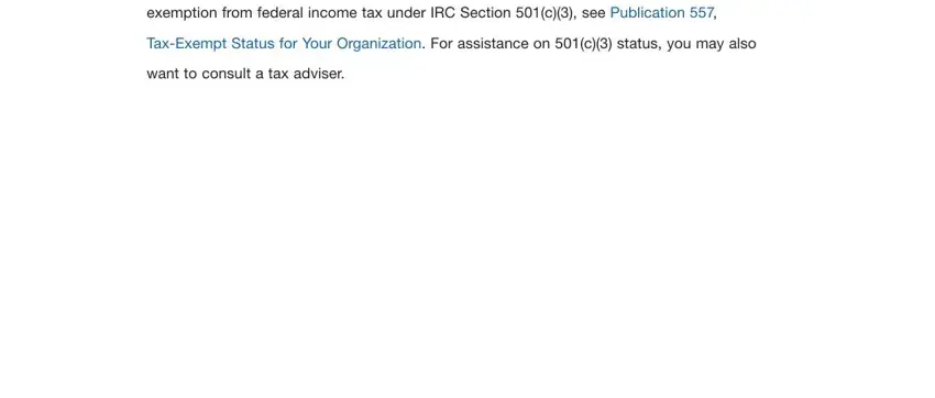 Stage # 4 of submitting tax exempt form non profit