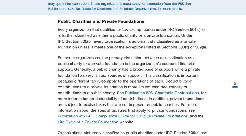 tax exempt form non profit writing process shown (portion 5)