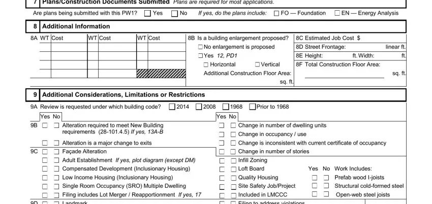 Step no. 3 in filling in pw1 forms
