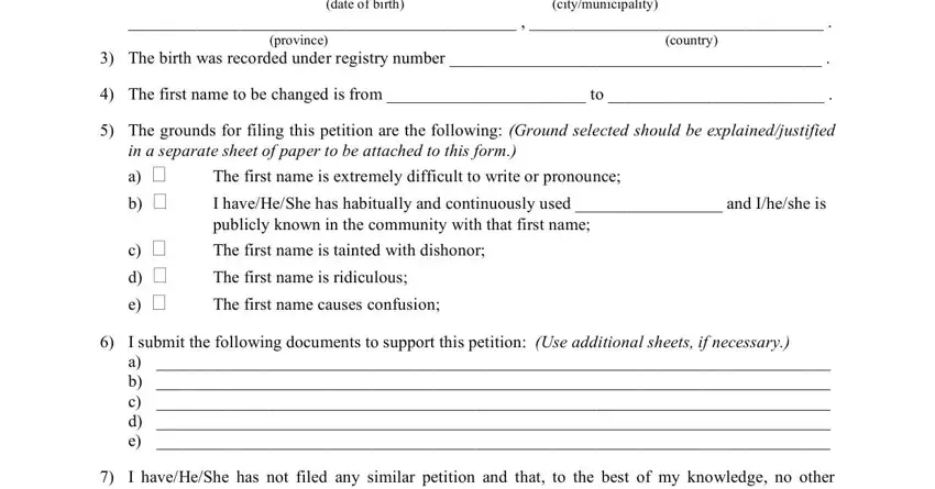 province, The birth was recorded under, and a  b  c  d  e inside deed poll philippines