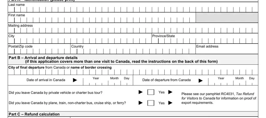 Part # 1 in filling in canada tax refund get