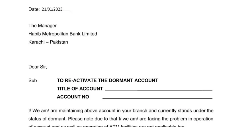 bank account reactivation letter sample completion process outlined (step 1)